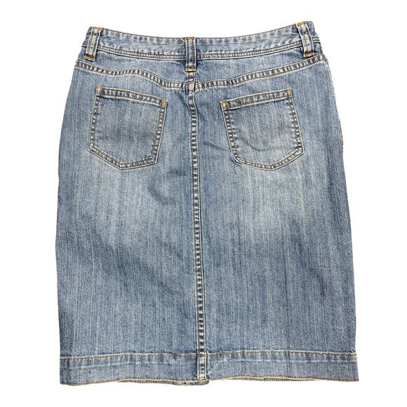 BODEN Button Front Denim Skirt Size 8R - Picture 3 of 7